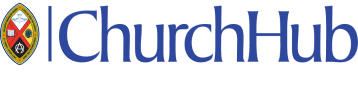 United Church Crest and ChurchHub Wordmark in blue